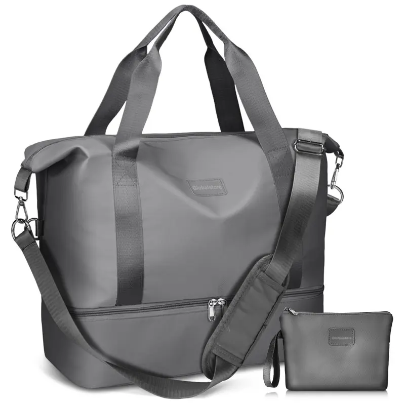 

Вместительные дорожные сумки для ручной клади, с сумкой для макияжа, плечевым ремнем и сумкой для обуви, сухая и влажная отдельная дизайнерская сумка для выходных для Wo