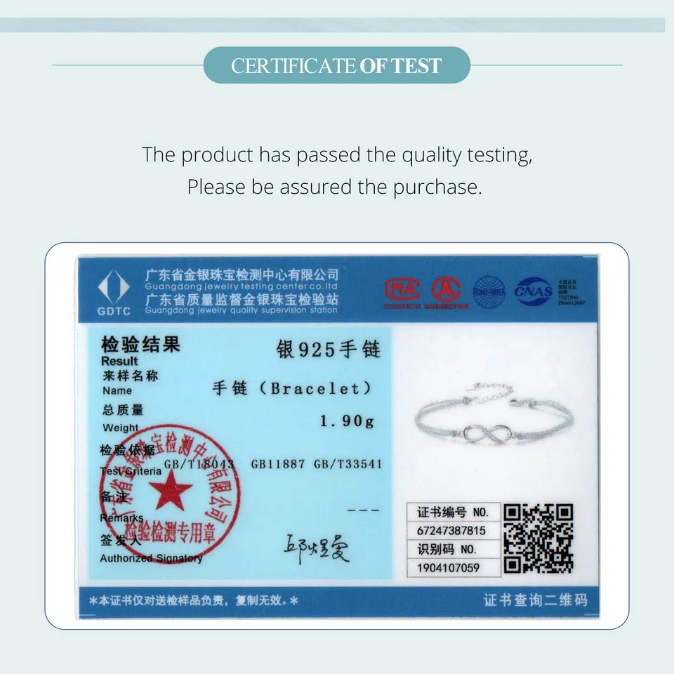 Bamoer 100% стерлингового серебра 925 пробы браслет Бесконечная любовь оригинальный