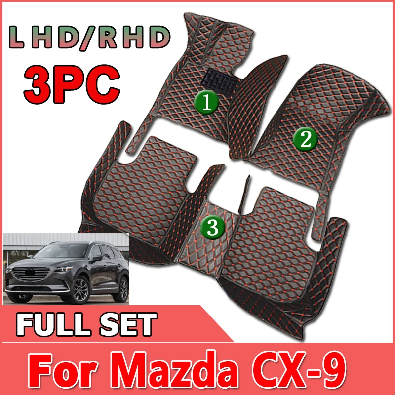 

Автомобильные коврики для Mazda CX-9 CX 9 TC 7seat 2020 ~ 2022, автомобильный кожаный коврик, нескользящий коврик для пола, пылезащитный коврик, автомобиль...