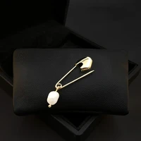 cute freshwater pearl brooch for women cardigan decoration waist pin fixed clothes sweater accessories jewelry scarf buckle pins