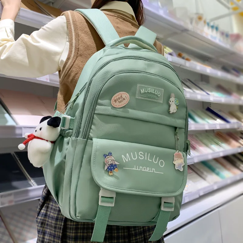 

Водонепроницаемый нейлоновый женский рюкзак DIFA с надписью, милая дорожная сумка с несколькими карманами для девушек в колледже, большая школьная сумка для книг