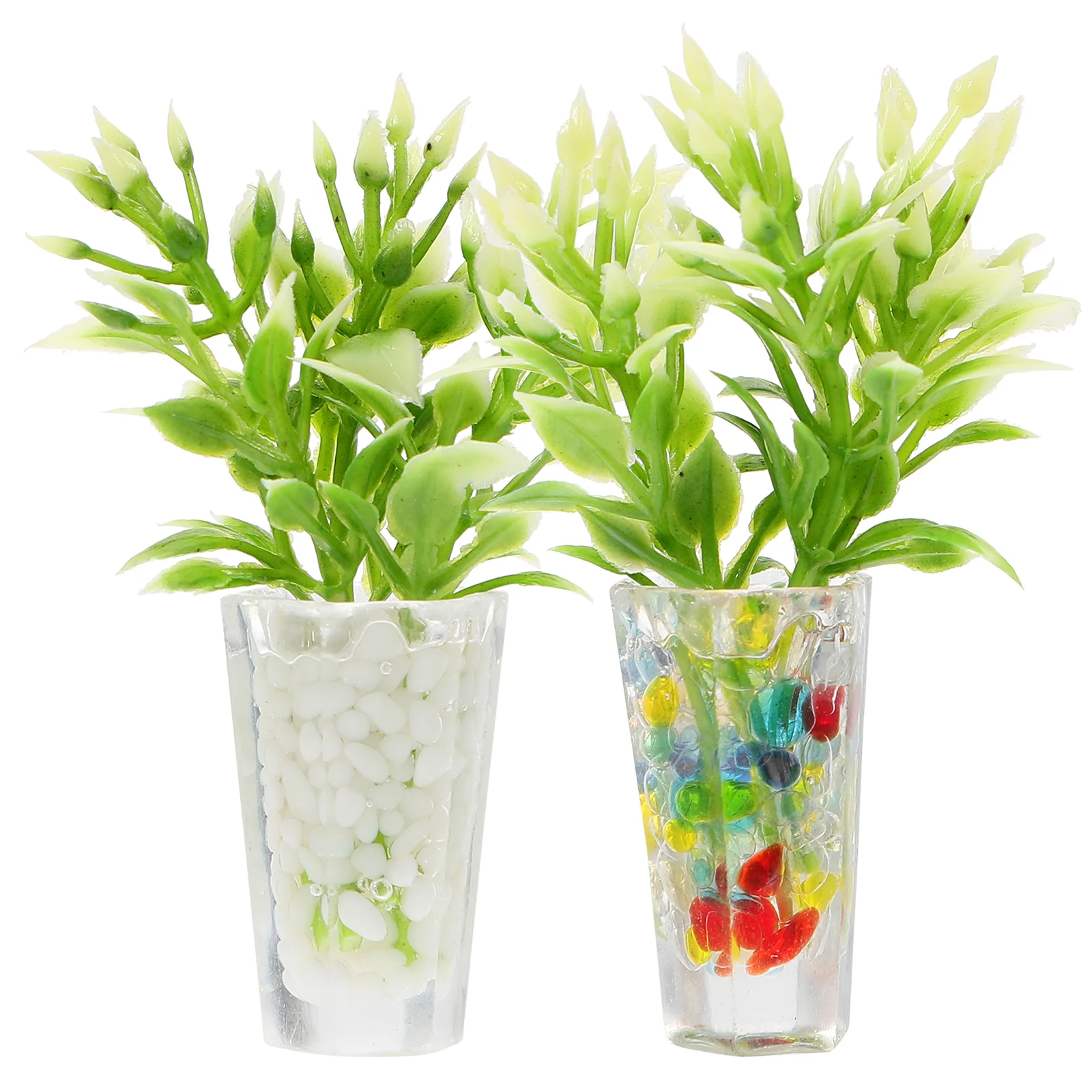 

2 Pcs Tiny Plants Things Artificial Indoor Kitchen Table Centerpieces Decor Decorations Miniature Green Party Favors House