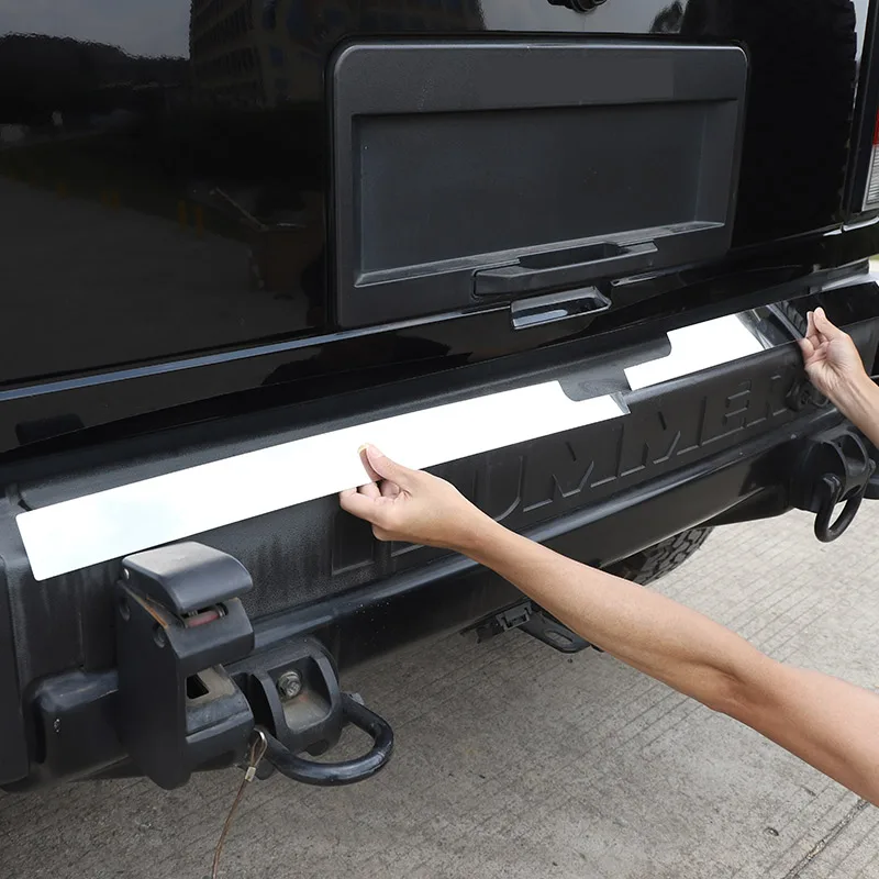 

For Hummer H2 2003-2009 car styling Stainless Steel Silver Car Tailgate Lower Decorative Plate Trim Stickers Car Accessories