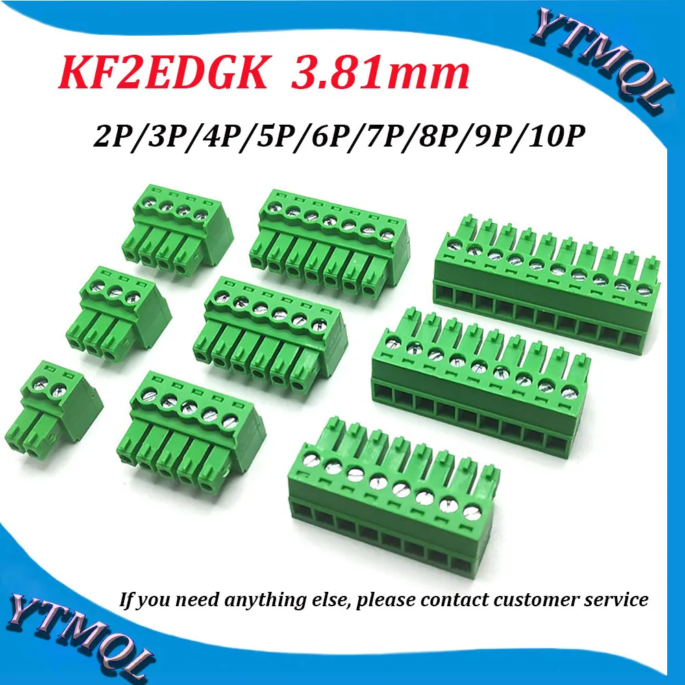 10 шт., клеммные колодки KF2EDGK 3,81 2P-10P для печатной платы, 15EDGK, 3,81 мм, 2PIN -10PIN MC 1,5/ 2-ST-3,81 - 1803578 PHOENIX CONTACT KEFA deson