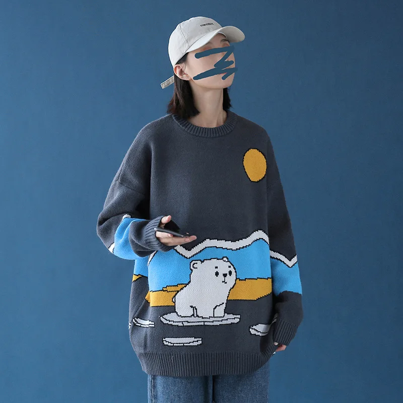 

Couple Sweater Women's Loose 2022 Autumn and Winter New Pullover Lazy Fashion Brand Knitted Jacket Women's Spring and Autumn