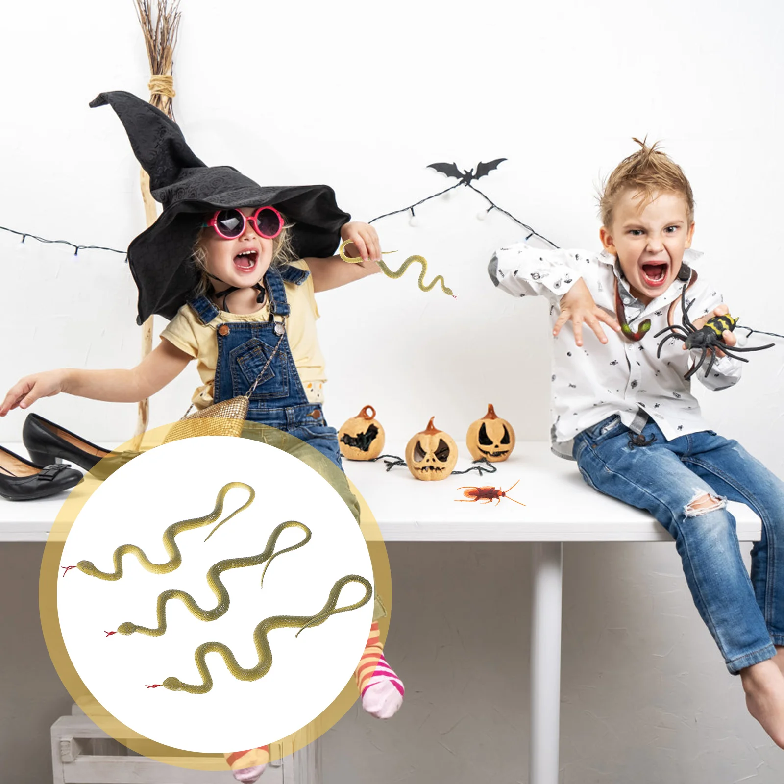 

Змея игрушка змея розыгрыш прорезиненный реквизит искусственная Реалистичная образовательная фигурка модель Фигурка Реалистичная шутка ...