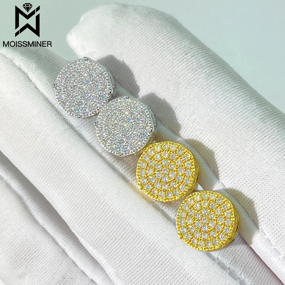 1.1mm Round Moissanite Earrings For Women Real Diamond S925 Silver Ear Studs Men High-End Jewelry Pass Tester Free Shipping