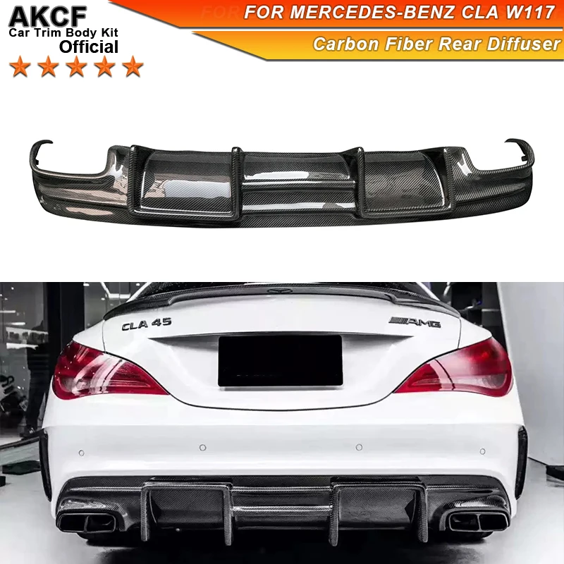

Real Carbon Fiber Bumper Diffuser FD Style For Mercedes-Benz CLA CLA45 W117 Upgrade Rear Bumper Lip Splitter Spoiler Cover Trim