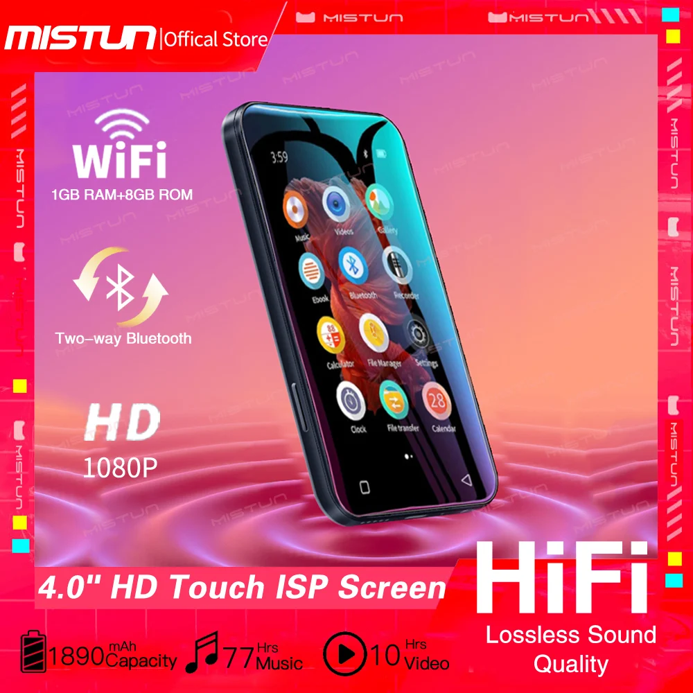 Новый беспроводной портативный Hi-Fi MP3-плеер 4 0 дюйма с высоким разрешением Bluetooth