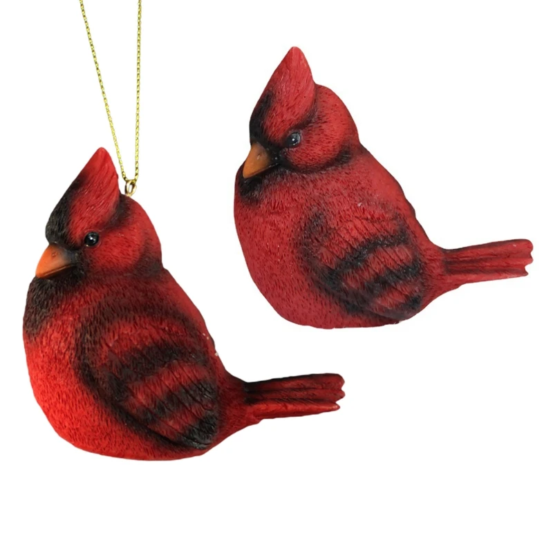 

Red Birds Resin Craft Christmas Tree Hanging Ornaments Party Decoration