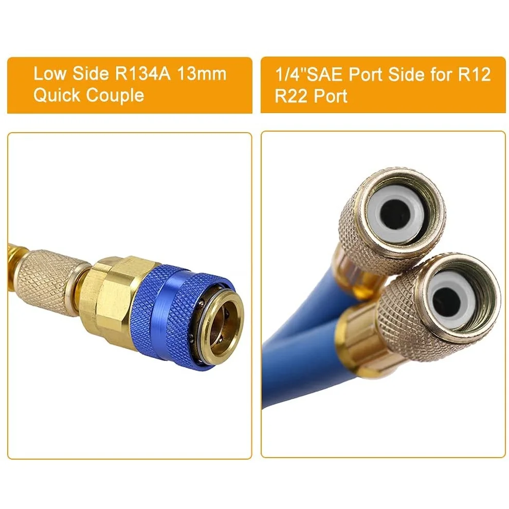 AC R134A комплект шлангов для заряда хладагента 59 дюймов с манометром 1/4 дюйма порт SAE