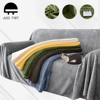 thicken plush sofa cover blanket bedspread plaid anti cat scratch couch covers for living room decor slipcovers throw blankets