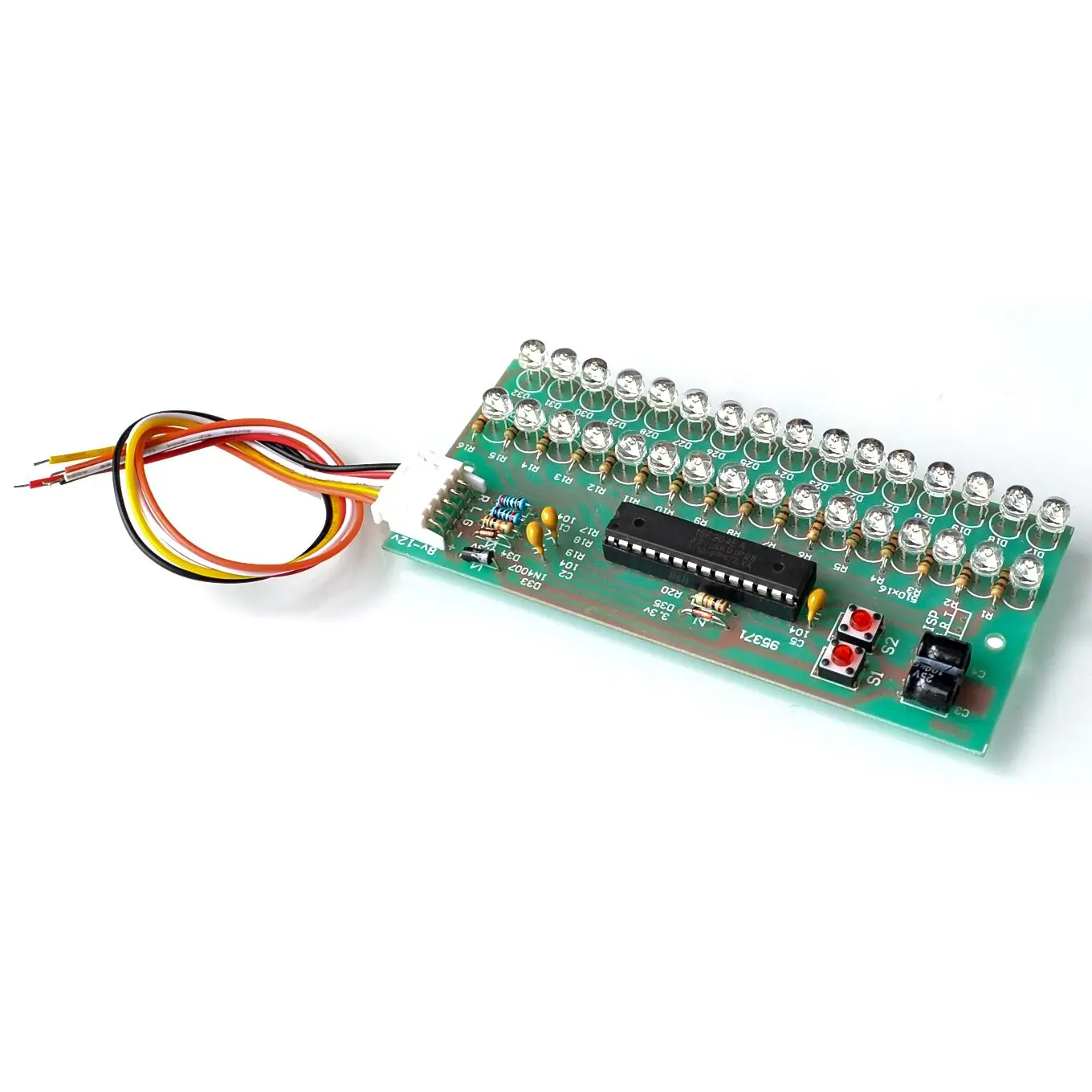 

MCU Adjustable Display Pattern LED VU Meter Level Indicator Amplifier Audio 16 LED Dual Channel BLUE lamp light DC 8V to 12V