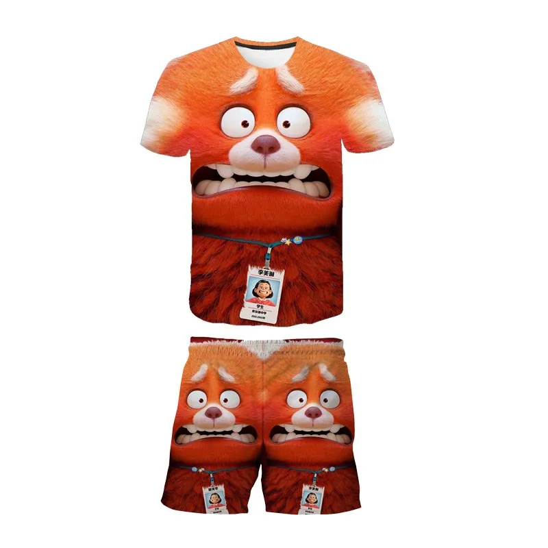 

Disney Turning Red Boys T-shirts Cartoon Printed Girls Tees Children Tops Short-sleeve Clothes Summer Kids 3D Printing Outfits