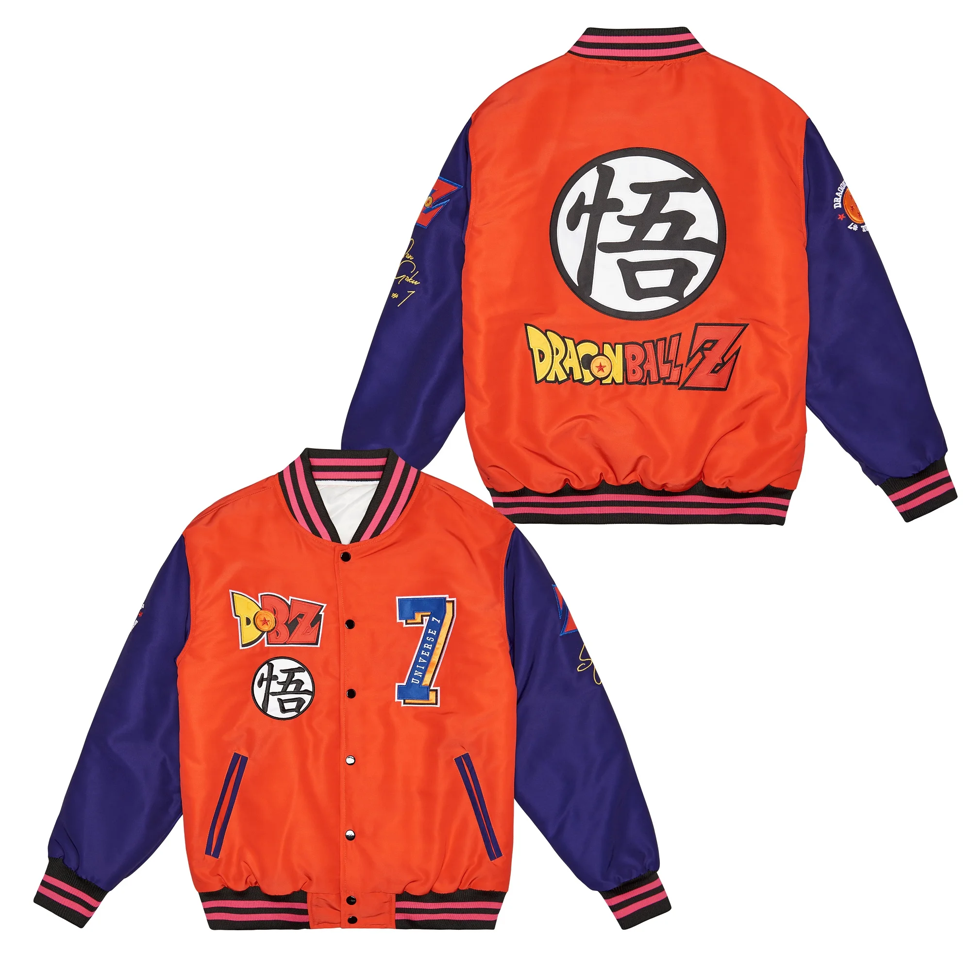 

BG Men American Football Jacket Sewing Embroidery Outdoor Sports DBZ 07 biker Winter warmth cotton SATIN orange 2022 New