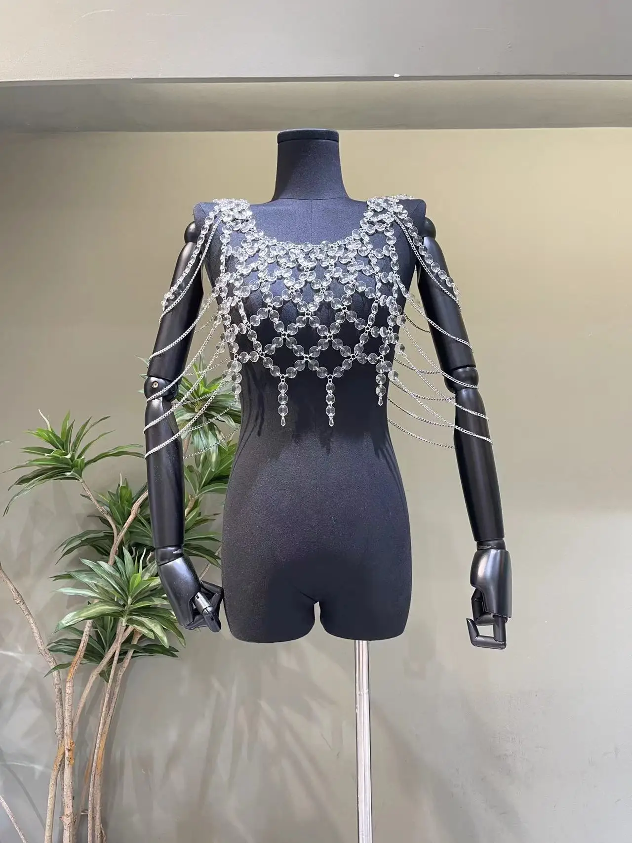 Модное женское пончо с кристаллами H80 &amp S90 женская сексуальная открытая