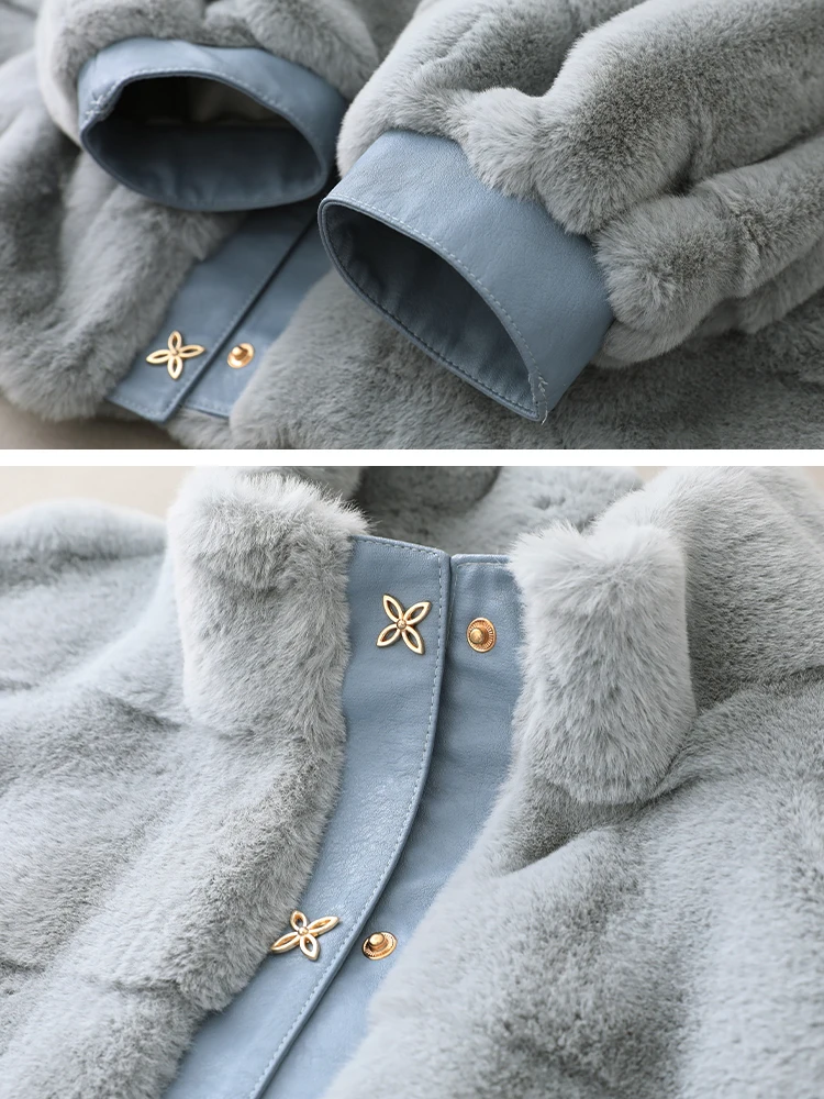 Vimly Luxury Faux Fur Coat Women Very Warm Jacket for Women 2022 Fashion Short Thick Loose Leather Coat Female Clothing 50326