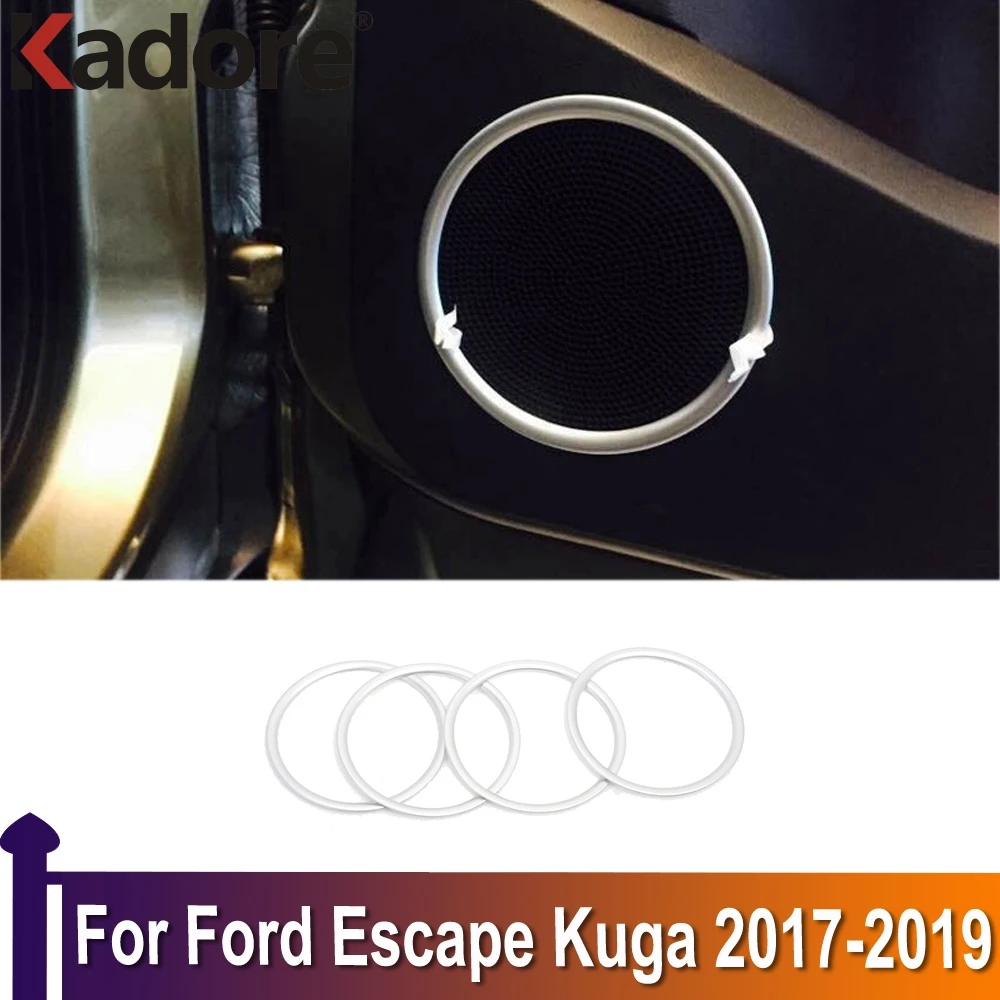 For Ford Escape Kuga 2017 2018 2019 Car Accessories Matte Audio Decorative Ring Speaker Decoration Circle Ring Cover Trim Frame For Ford Escape Kuga 2017 2018 2019 Car Accessories Matte Audio Decorative Ring Speaker Decoration Circle Ring Cover Trim Frame