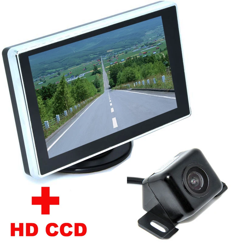 

3.5" Color LCD Car Video Monitor With Univesal Nightvision CCD Car Rear View Camera backup Camera 2 in 1 Auto Parking Assistance