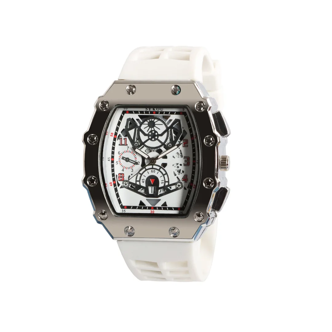 Personalized Fashion Wine Barrel Watch Men's Sports Versatile Watch Hollowed Out Calendar Luminous Quartz Watch Jtx3