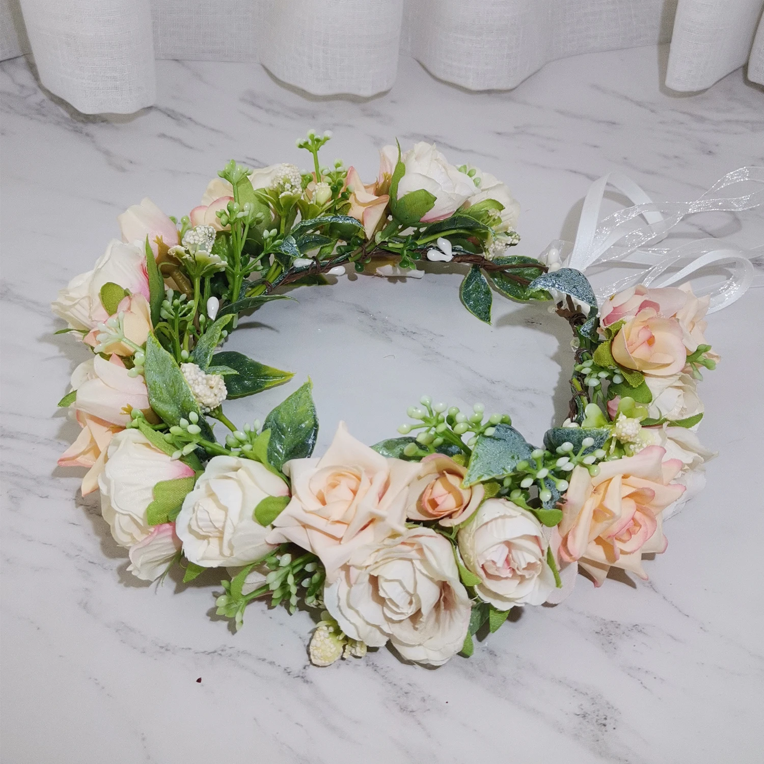 6 шт. маленькая корона с цветком розы аксессуары для волос платья девочек