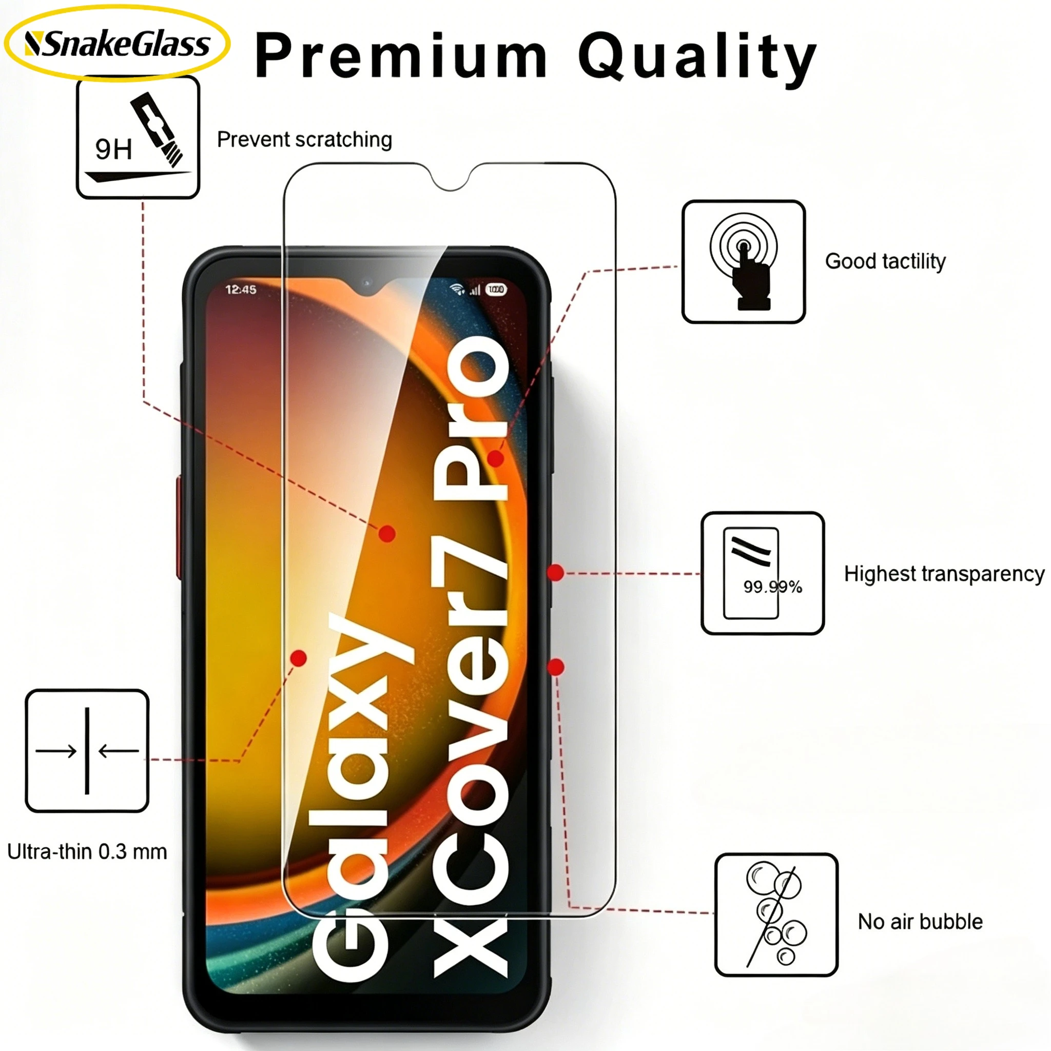 Фото 2 шт. защитные пленки из закаленного стекла 9H для Samsung Galaxy XCover7 XCover 7 6 Pro XCover5, взрывозащищенные, противоударные, HD-пленка №5