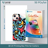 sunshine 3d uv printing film 50 pcs customized diy mobilephone back cover sticker back glass protector for film cutting machine