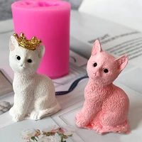 3d small animal cat silicone mold candle mold baking mold diy automobile aromatherapy decoration cake decorating tools