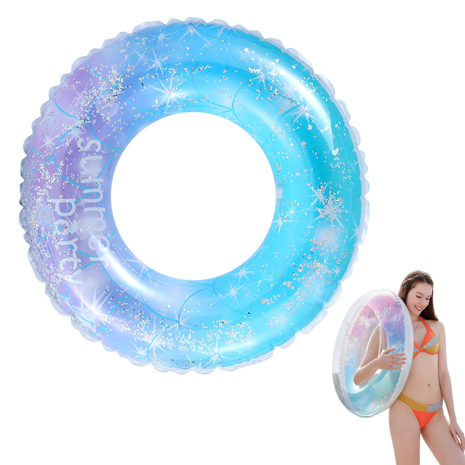 

Adult PVC Swimming Ring Swimming Rings Adult PVC Swimming Ring Underarm Swimming Ring Sequins Starry Sky Swimming Ring