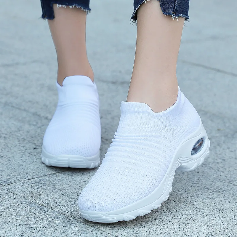 

Large Size Lightweight Women's Shoes Heightened Casual Shoes Platform Sneakers Wedge Zapatos De Mujer Sock Shoes Women 35-42