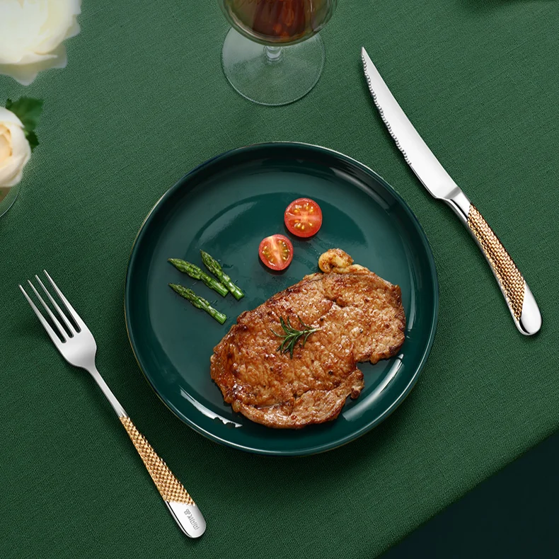 

Европейский стиль, набор ложек и ножей, портативный десертный стол, Сервировочные наборы столовых приборов из стейка, кухонные сервизы, наб...