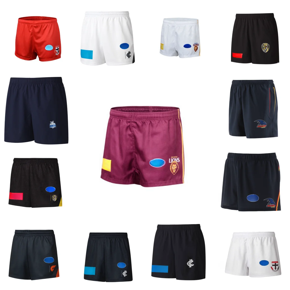 Новые мужские шорты Saint Kilda Saints/Carlton/Crow/Tiger/Lion 2024 новинка для дома и на выезде |