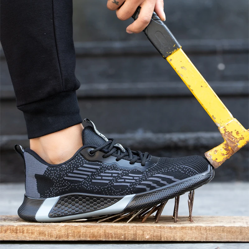 

Men Work Safety Shoes Anti-puncture Working Sneakers Male Indestructible Work Shoes Men Boots Lightweight Men Shoes Safety Boots