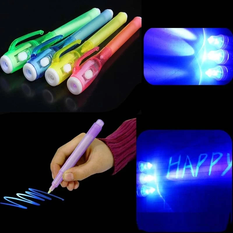 

1pc Invisible Ink Pen UV Light Funny Marker For Kids Students DIY Party for Home School Birthday Gift Carnival
