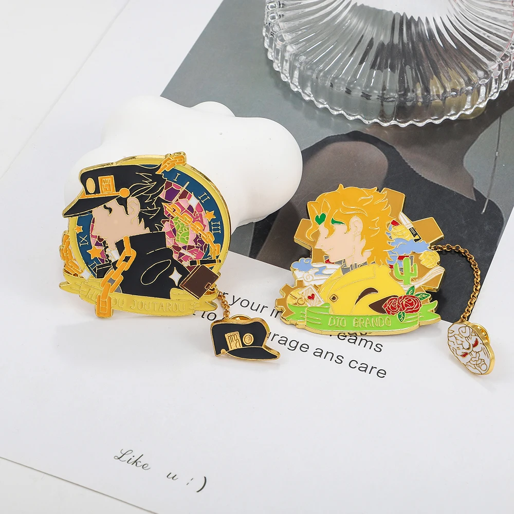 Металлический значок Dio Kujo Jojo для мужчин булавка в виде необычных приключений