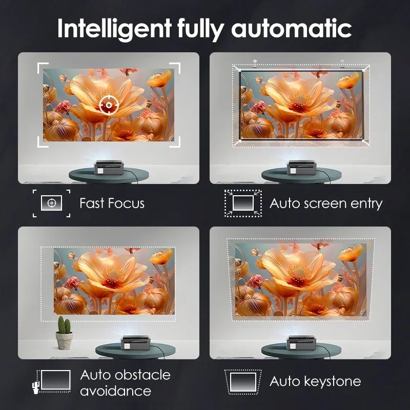 Проекторы с 4K лучами для фильмов коррекция автофокуса умный Android Wifi 1080P Full HD