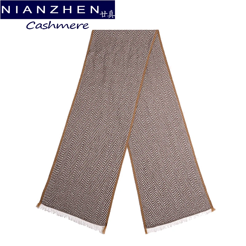 

NIANZHEN Inner Mongolia Send Pure Cashmere Herringbone Scarf Shawl dual-use Autumn Winter women's Long D200014