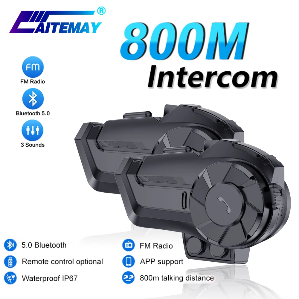 

Гарнитура для мотоциклетного шлема HY-1001, беспроводная, Bluetooth, 800 м