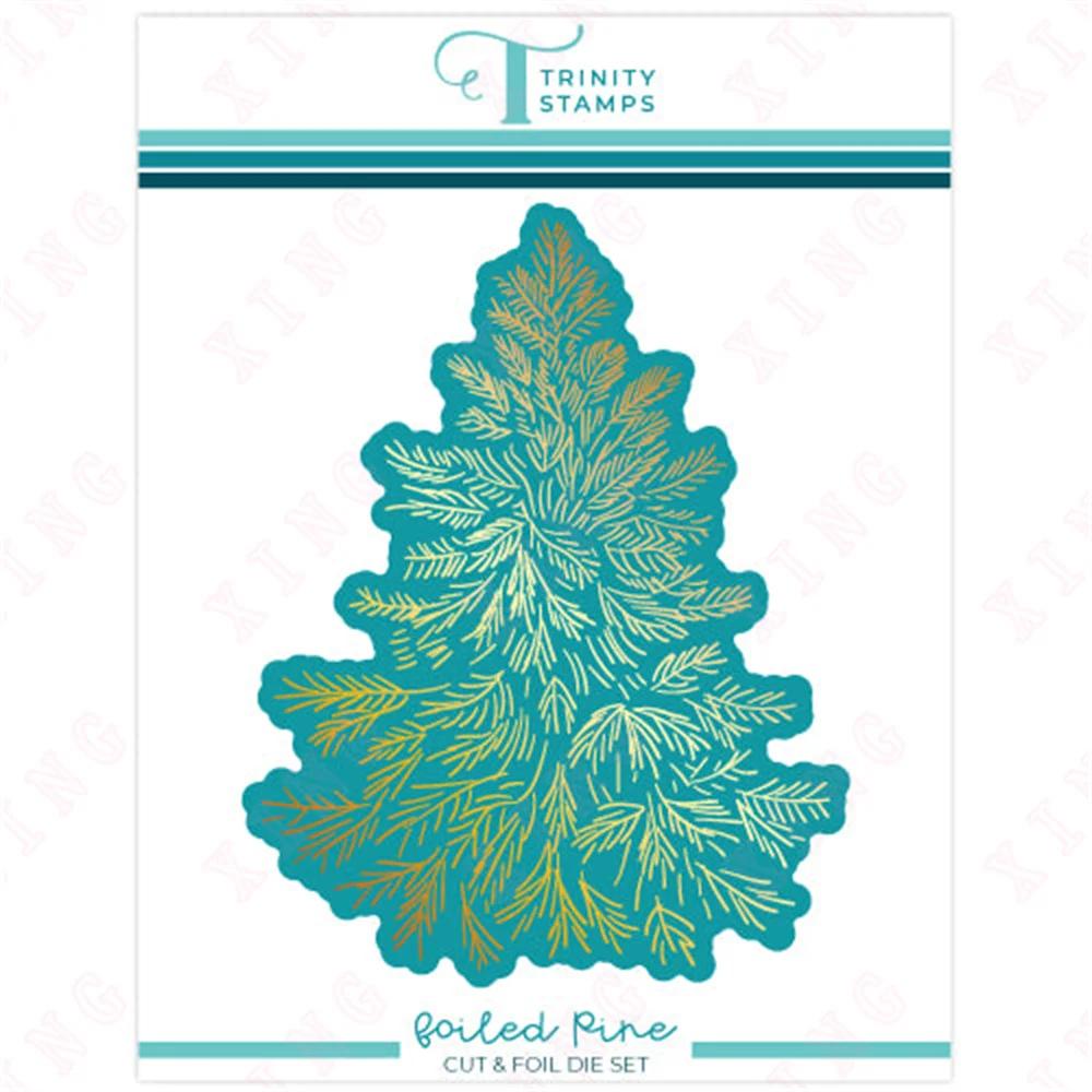 

New Arrival Christmas Metal Cutting Die Hot Foil 2022 Diy Scrapbook Decoration Embossing Mold New Album Card Foiled Pine Die Set