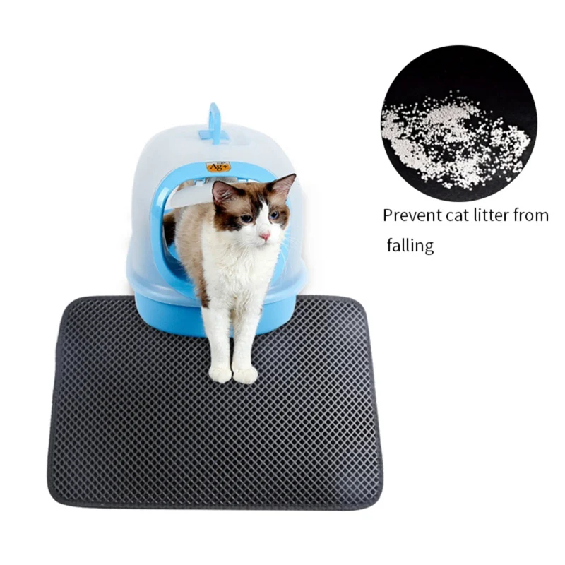 

45x30cm Pet Cat Litter Mat Waterproof EVA Double Layer Cat Litter Trapping Pet Litter Box Mat Clean Pad For Cats Accessories