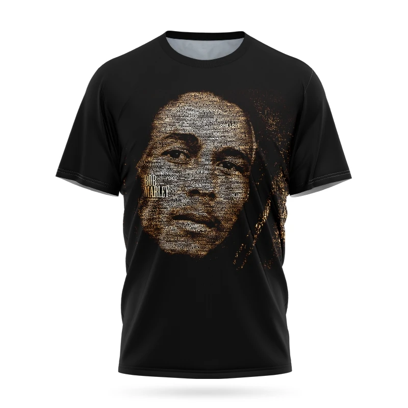 

Conjunto Moleton Bob Marley Men's Summer 3D Short Sleeve t-Shirt Casual Street Music Singer Oversized Crew Neck Music Top