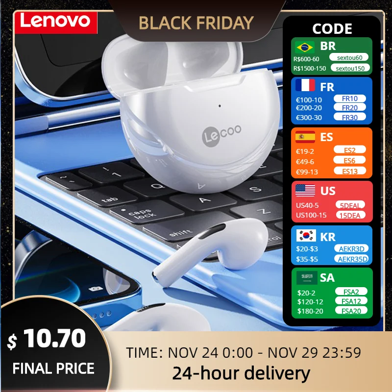 

Оригинальные беспроводные наушники Lenovo Lecoo EW305 TWS, Bluetooth 5,1, наушники, водонепроницаемые спортивные гарнитуры, шумоподавление
