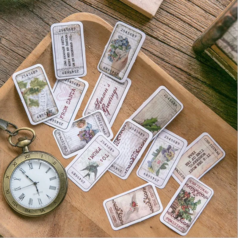 

56 коробок, декоративные наклейки в европейском стиле ретро для скрапбукинга