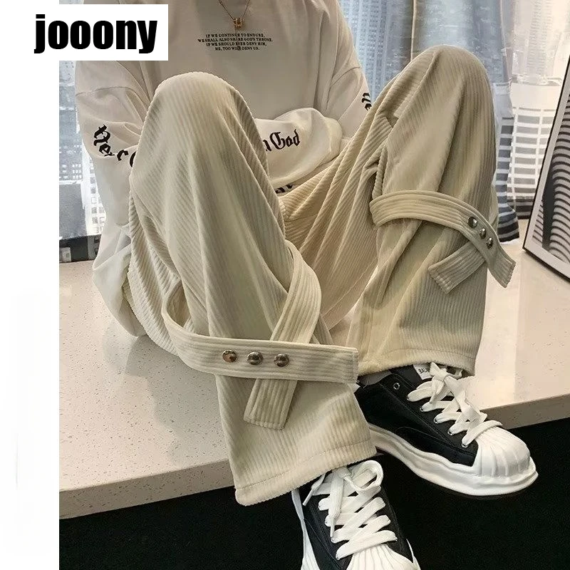 Брюки-карго мужские вельветовые свободные простые винтажные штаны в японском