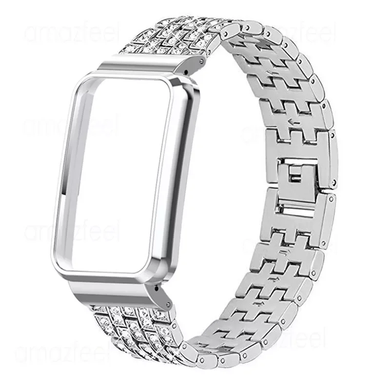 

NEW2023 Diamond Link Strap For Band 7 Pro Smart Band Metal Case Protector Bracelets For Mi Band 7 Pro Cover Frame Shell Bumper