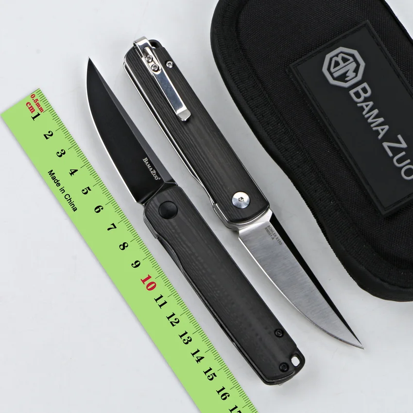 Складной нож BAMAZUO Kwaiken, компактный передний клинок со стальным лезвием K110, ручка из углеродного волокна, инструменты для кемпинга и охоты