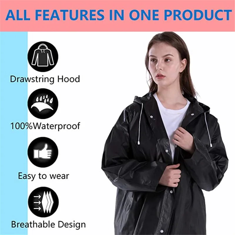 

Man Raincoat Portable Woman Waterproof Poncho Jackets Adult Rain Coat Freesize For Man Cover Long Rainwater Layers Rainwear Suit