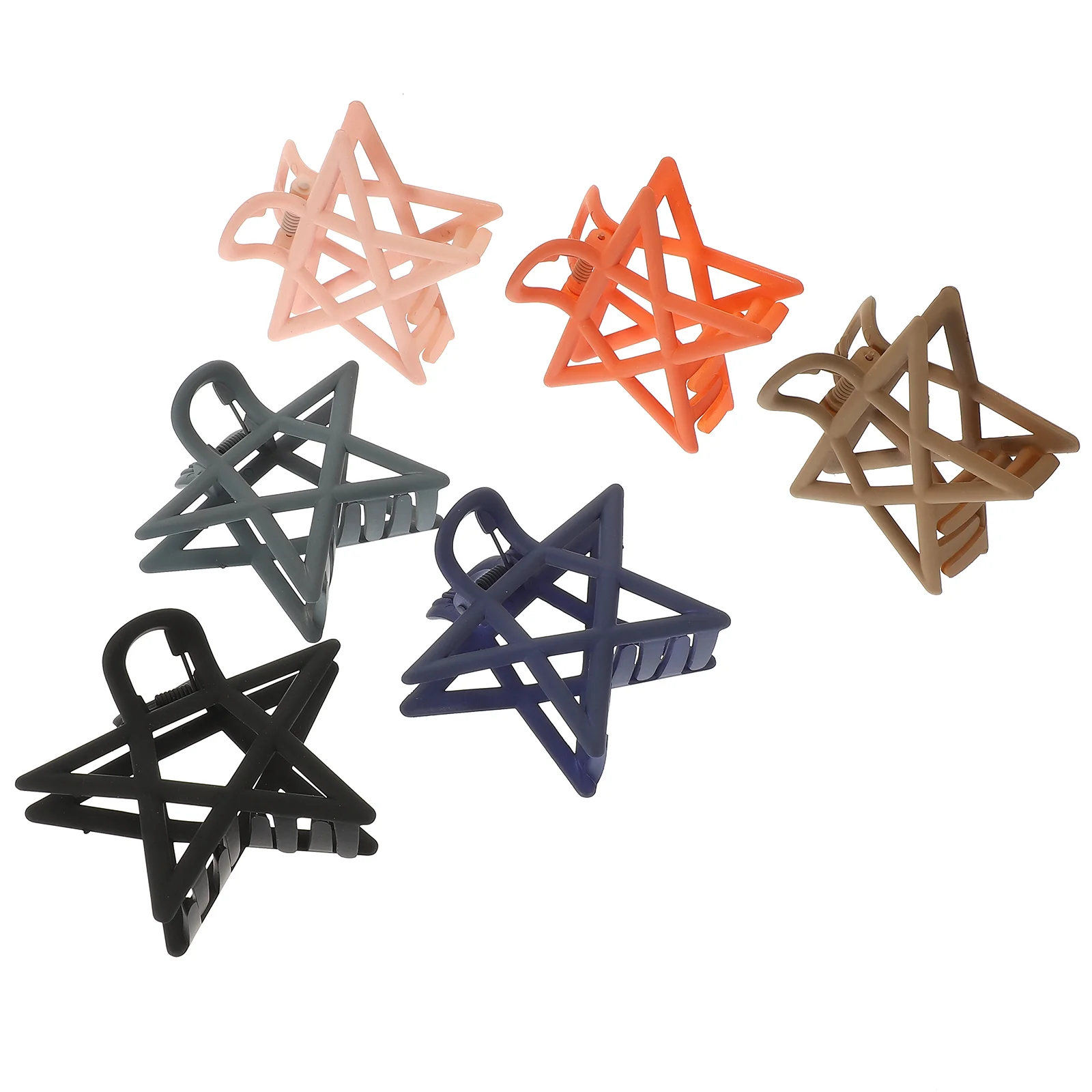 

6 Pcs Star Claw Clip Thick Hair Clips Barrettes Girls Women Accessories Back Head