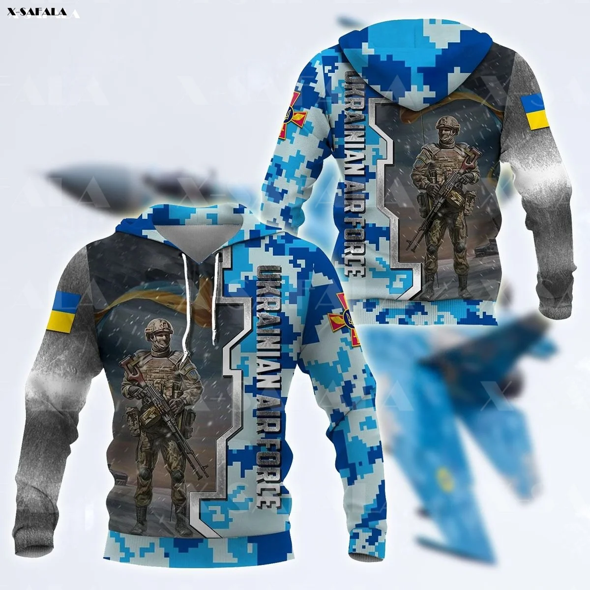 

UKRAINIAN AIR FORCE Army Veteran Soldier 3D Print Zipper Hoodie Man Female Pullover Sweatshirt Hooded Jacket Jersey Tracksuits