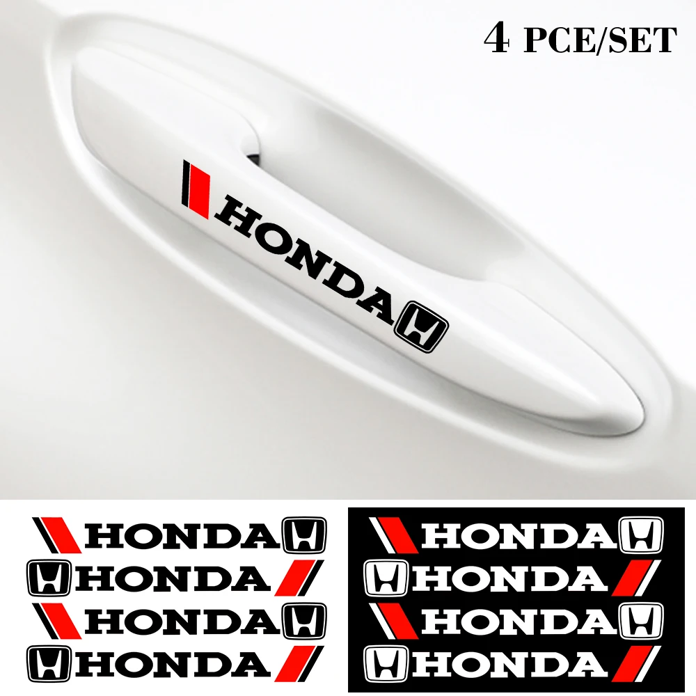 

4Pcs Car Logo Rearview Mirror Sticker Door Handle Stickers Auto Decal For Honda Mugen Power Civic Accords CRV Hrv Fit Odyssey